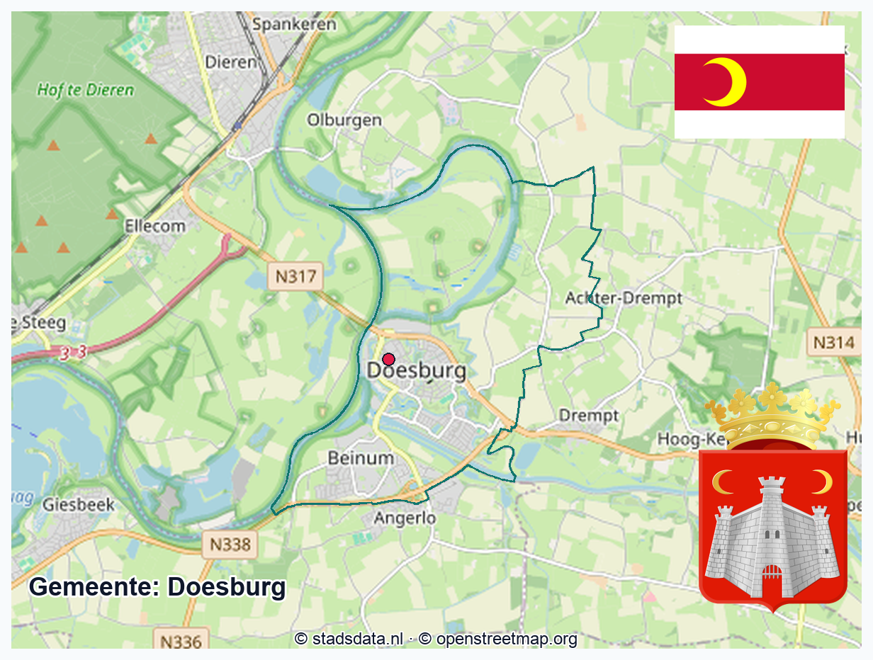 Schematische gemeentegrens Doesburg